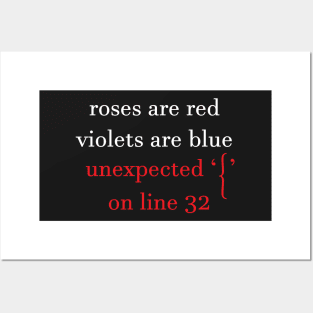 Roses are red.. The programmer version - Funny Programming Jokes - Dark Color Posters and Art